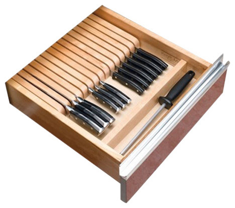 Knife Block Drawer Insert Wood Contemporary Knife Storage By