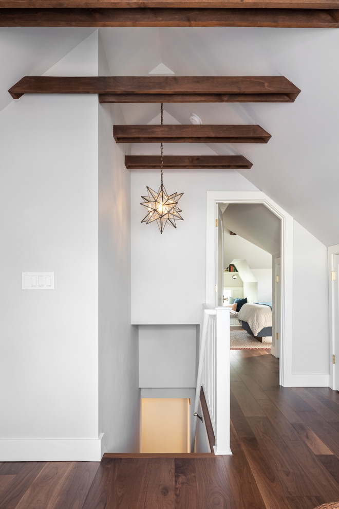Inspiration for a transitional straight staircase remodel in Seattle