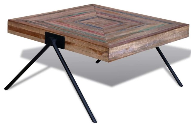 vidaXL Coffee Table with V-shaped Legs Reclaimed Teak Wood Living Room Stand