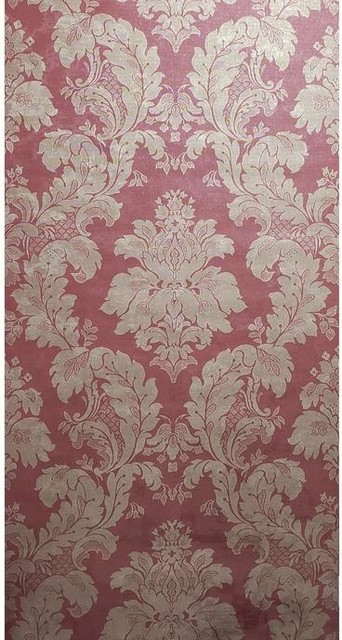 Burgundy Gold Metallic Wallpaper Victorian Damask - Victorian