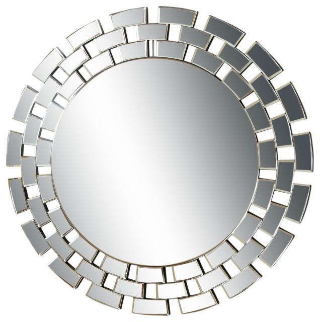 Devon Round Wall Mirror, Silver