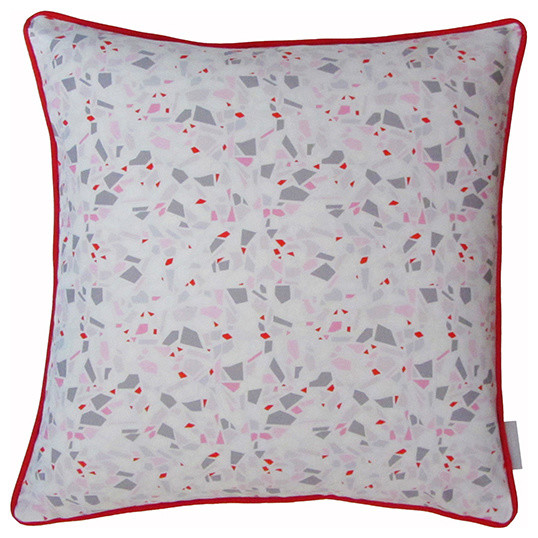 Terrazzo Print Cushion, Pink and Grey