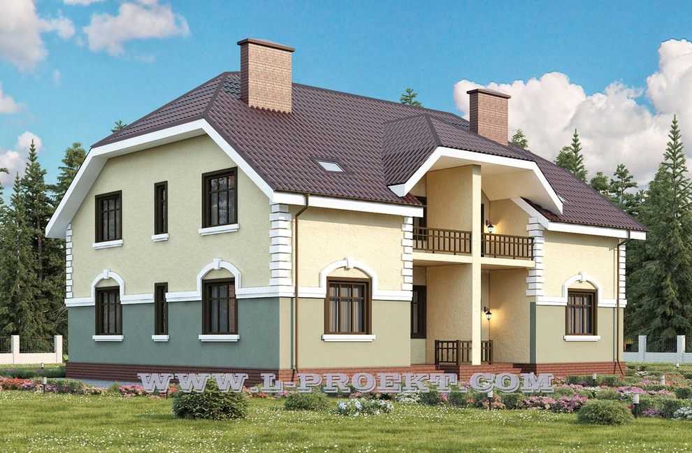 Проект 181 - двухэтажный дом на 2 семьи