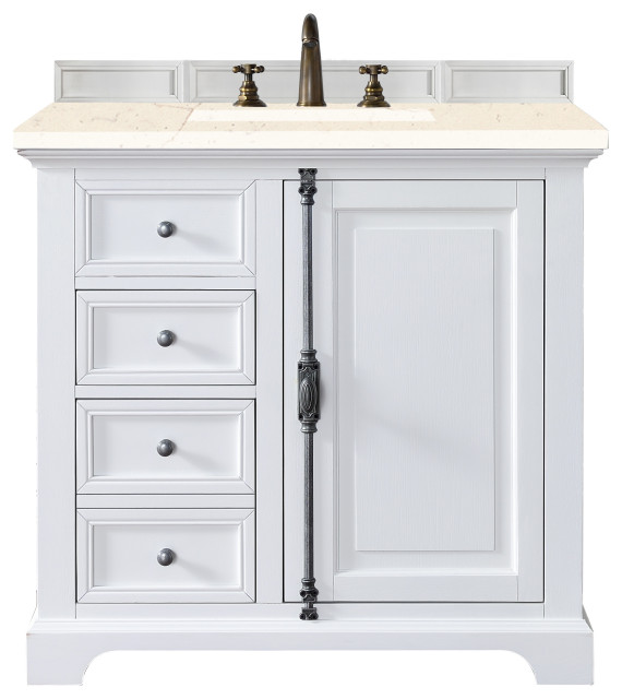 Providence 36" Vanity, Bright White, Eternal Marfil Quartz Top
