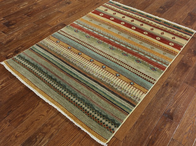 Wool Oriental Lori Super Gabbeh Area Rug 4 1 X5 8