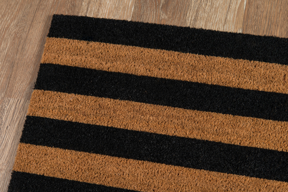 Erin Gates by Momeni Park Stripe Hand Woven Natural Coir Doormat
