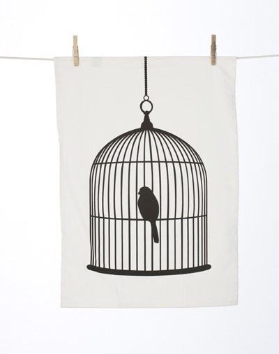 Bird Cage Tea Towel