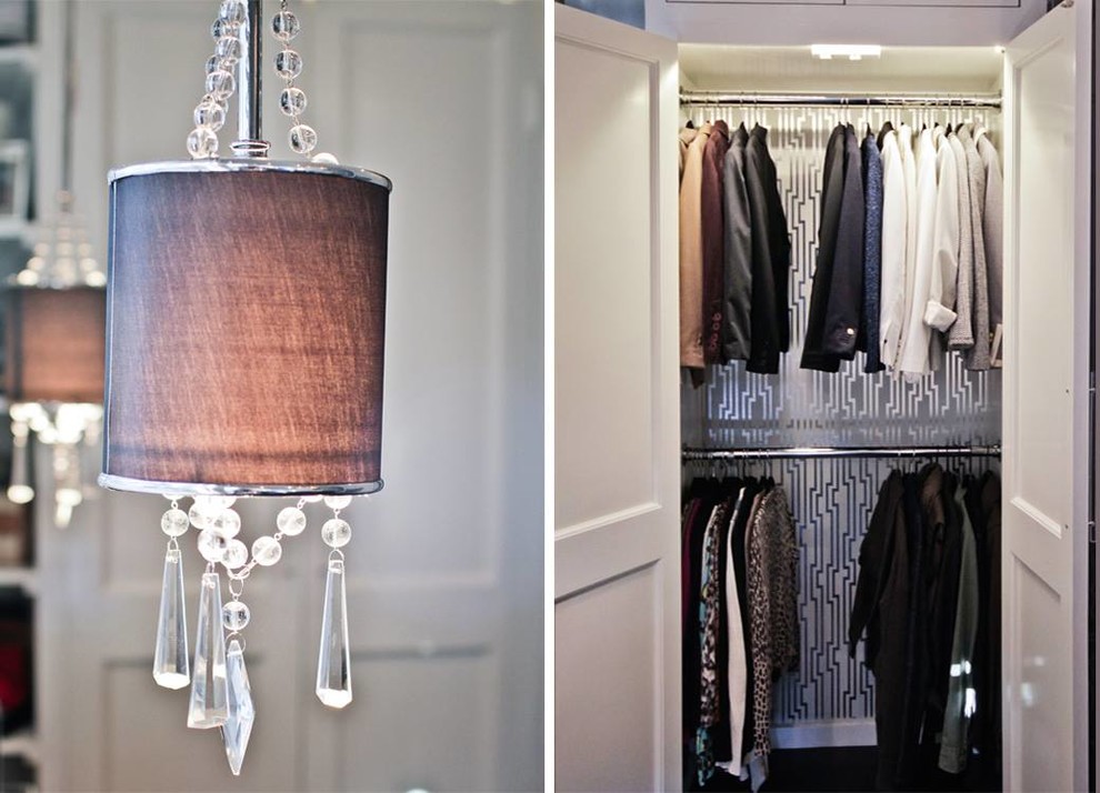 This is an example of a transitional storage and wardrobe in Austin.