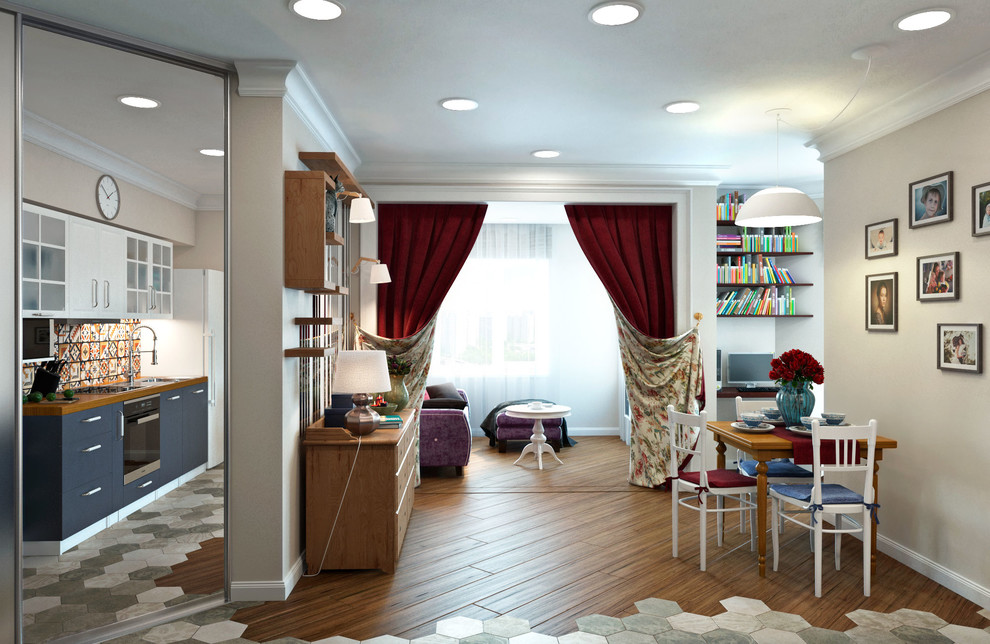 Большое совмещённое пространство в квартире