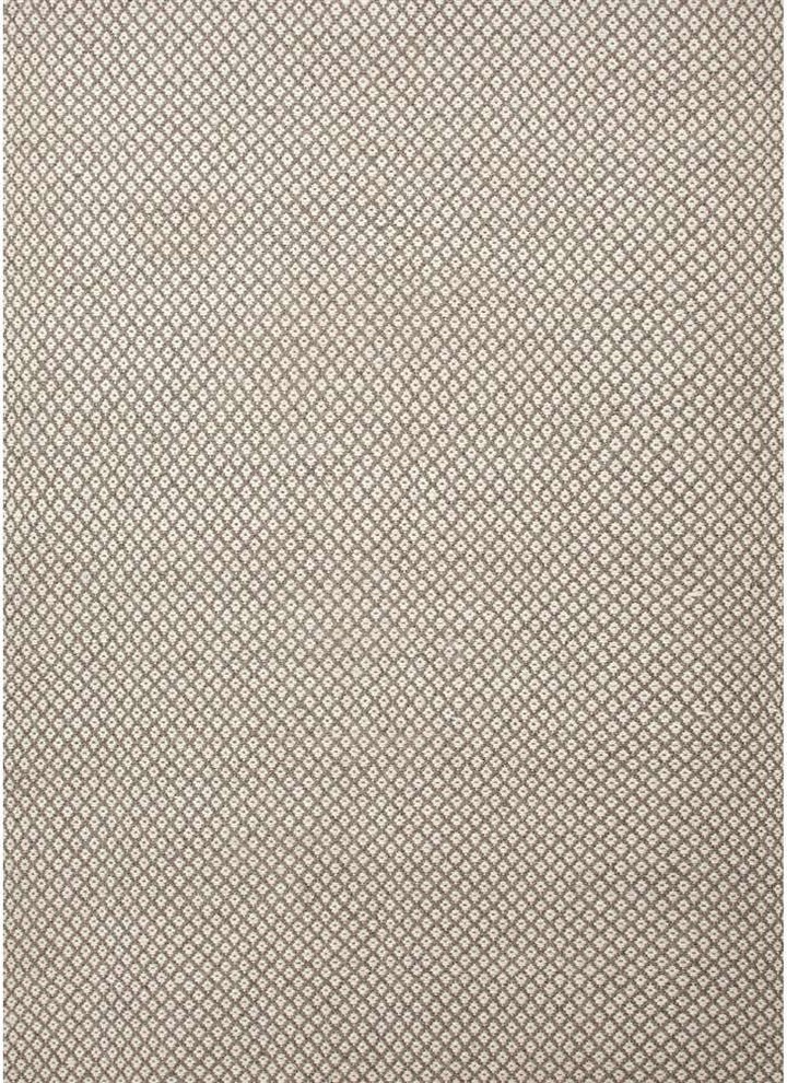 Flat-Weave Solid Pattern Wool Ivory/Gray Area Rug, 2 x 3