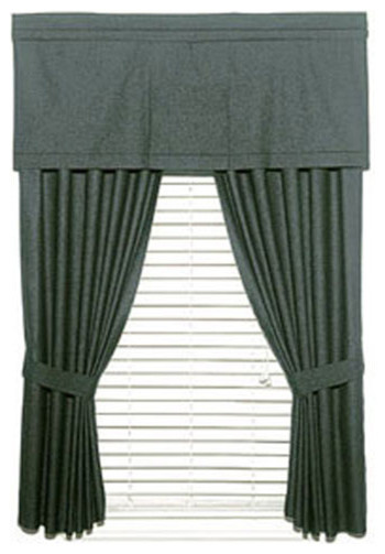 2 Piece Solid Black Denim Window Drapery Panel Curtain Set Contemporary Curtains By Obedding Houzz