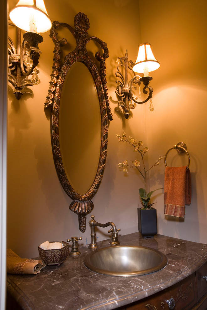 Traditional powder room in Houston.