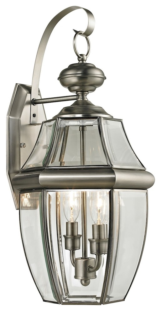 Ashford 2-Light Coach Lantern, Antique Nickel, Medium