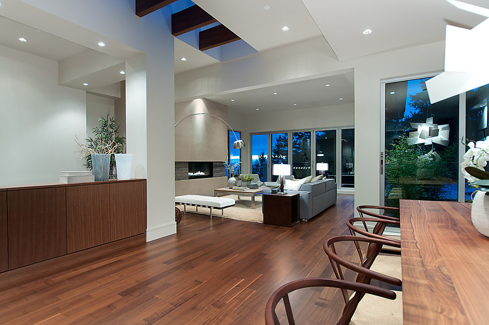 Design ideas for a contemporary open plan dining in Vancouver.