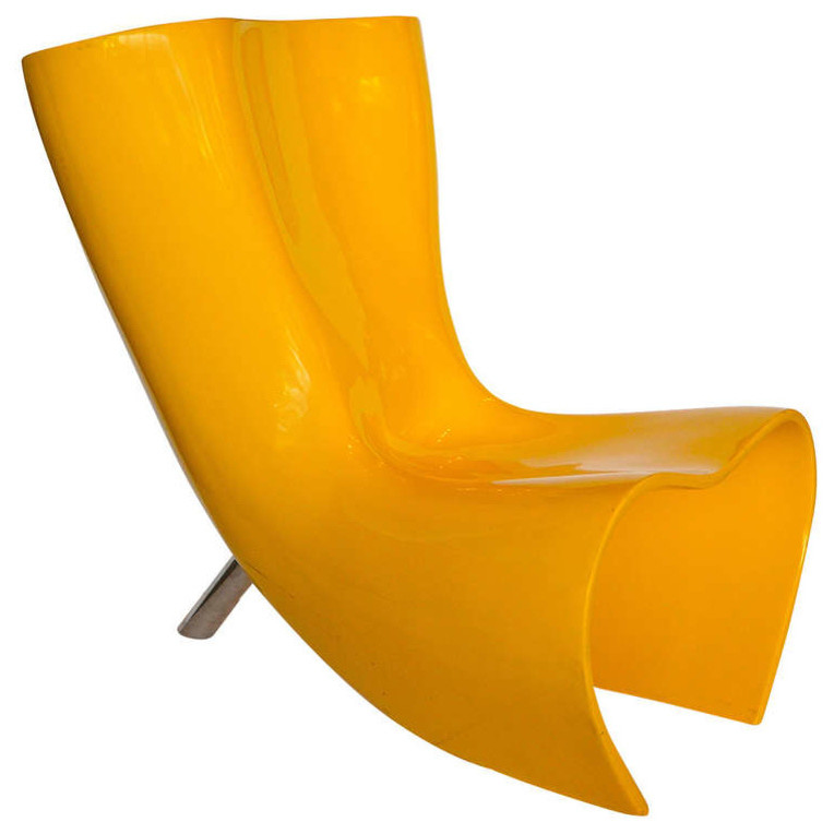 Marc Newson "Felt" Chair, Yellow Fibreglass