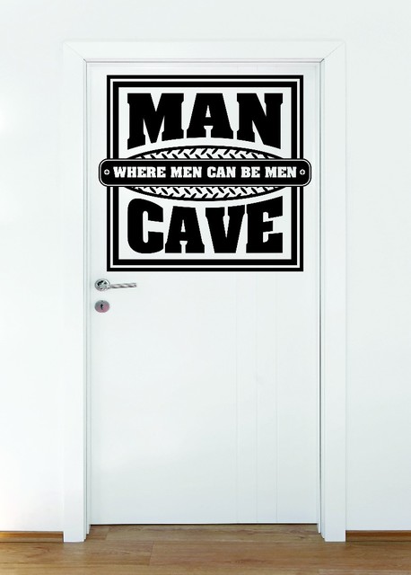 Decal Man Cave Where Men Can Be Men Warning Beware 20x20 Contemporary Wall Decals By Design With Vinyl Houzz