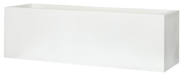 Trough Fiberstone Contemporary White Planter, 28x88x28 CM