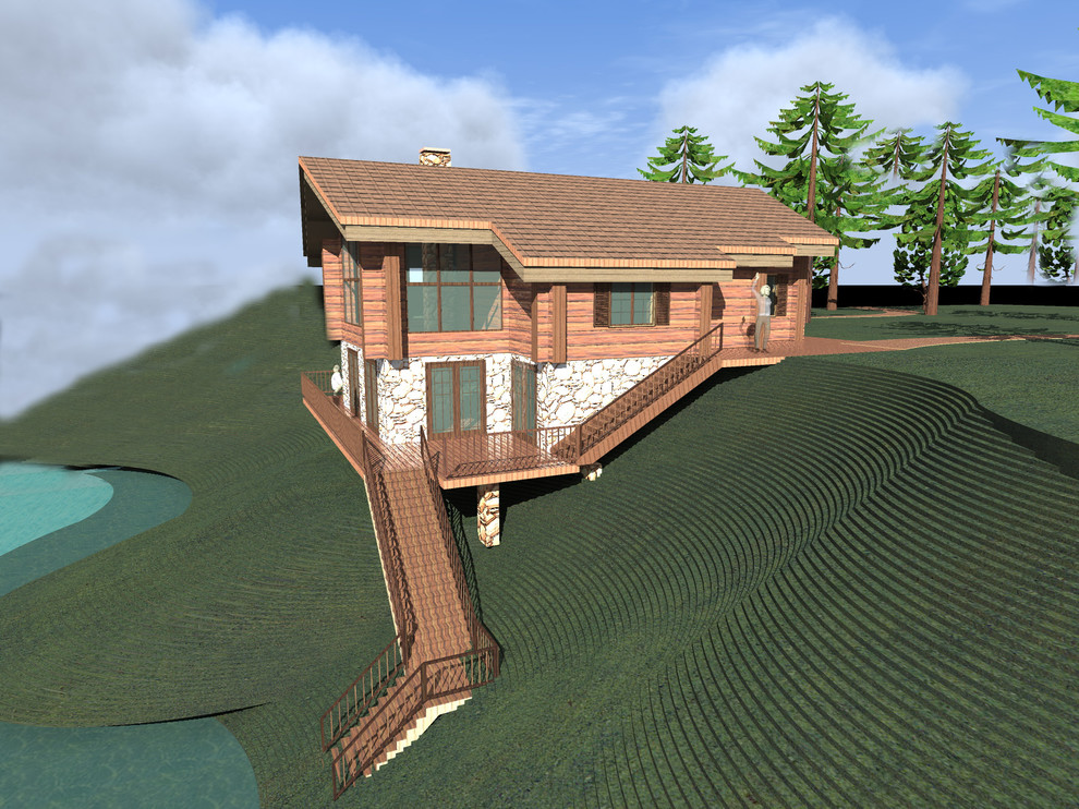 Мещера. Домики на склоне.