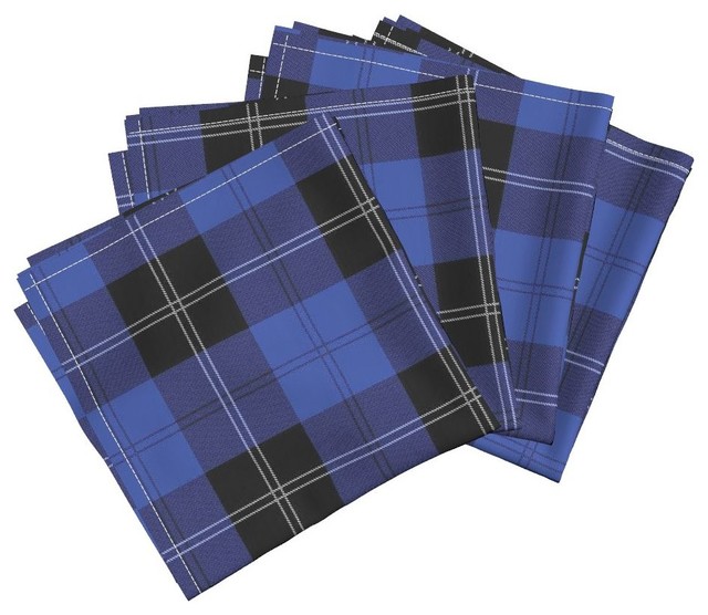 Ramsay Hunting Tartan In Blue Blue Plaid Dinner Napkins Rustic