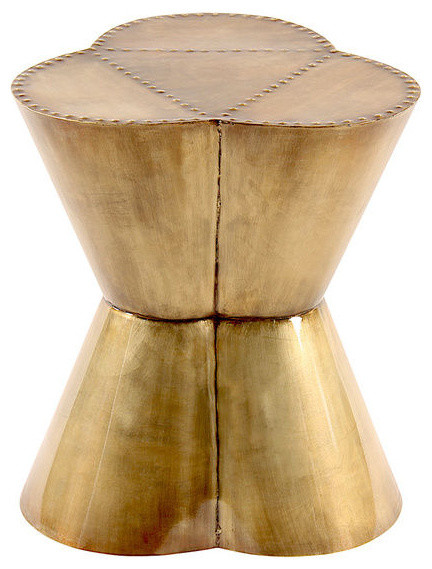 Horizon Antique Br Metal Flower Garden Stool Side Table Horizon Antique Br Metal Flower Garden Stool Side Table Contemporary Accent And Stools By Interseas Inc