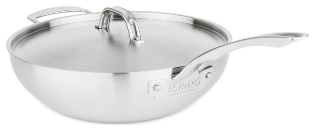 Viking Pro Stainless Steel 5-Ply 12 Inch Covered Chef's Pan