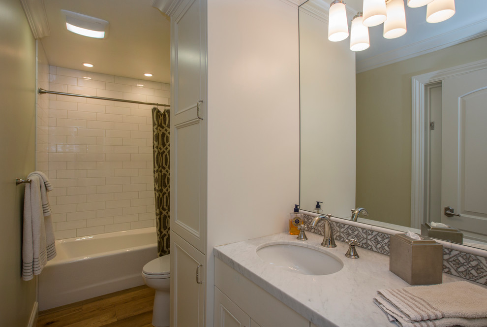 This is an example of a beach style powder room in Santa Barbara.