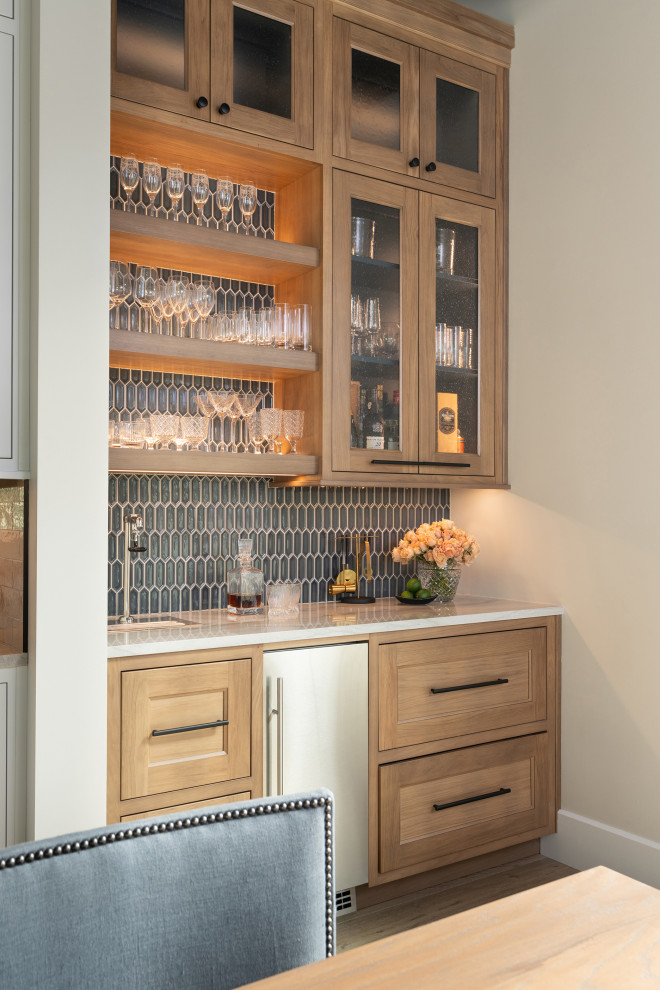 Home bar - transitional home bar idea in Other