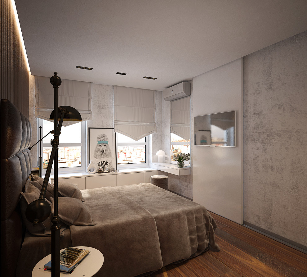 дизайн-проект спальни в стиле контемпорари