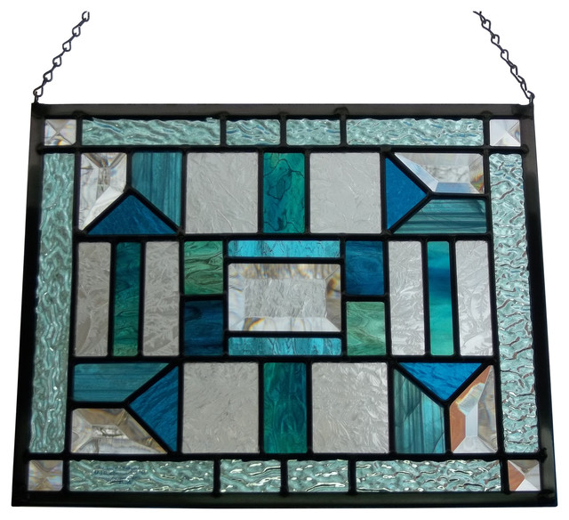 Martini Glasses Panel, Horizontal Window Contemporary Stained Glass
