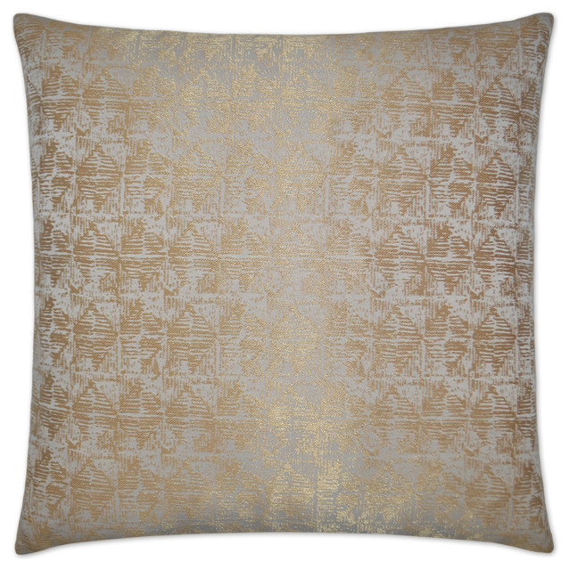 Anton Gold Feather Down Decorative Throw Pillow, 24x24 Contemporary