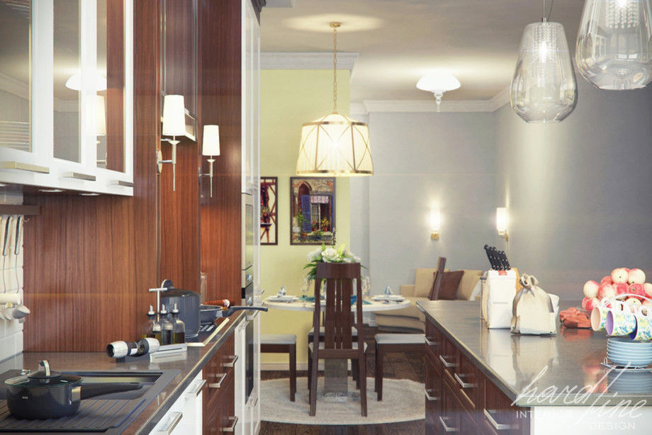 Визуализация кухни, гостиной. Июль 2012 год.