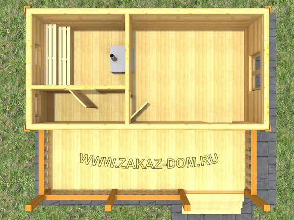 Баня из профилированного бруса (5х6 м) - Проект № Б-22