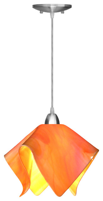 Jezebel Radiance Flame Large Pendant, Tangerine