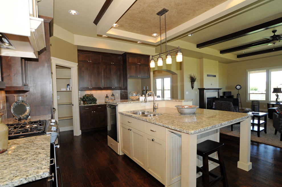Example of a transitional kitchen design in Boise