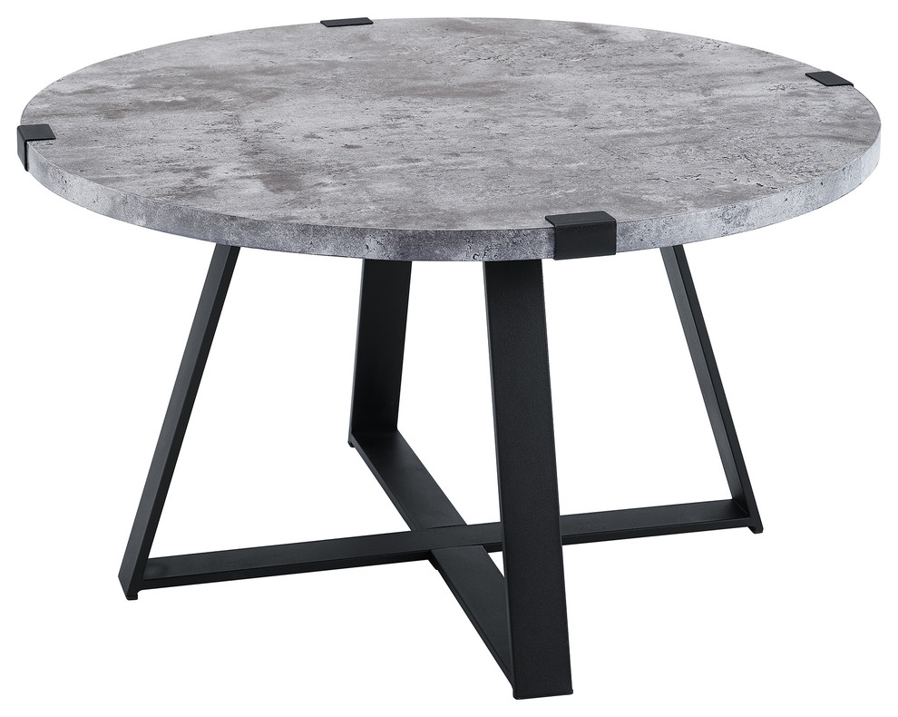 Rustic Round Coffee Table Industrial Coffee Tables by Walker