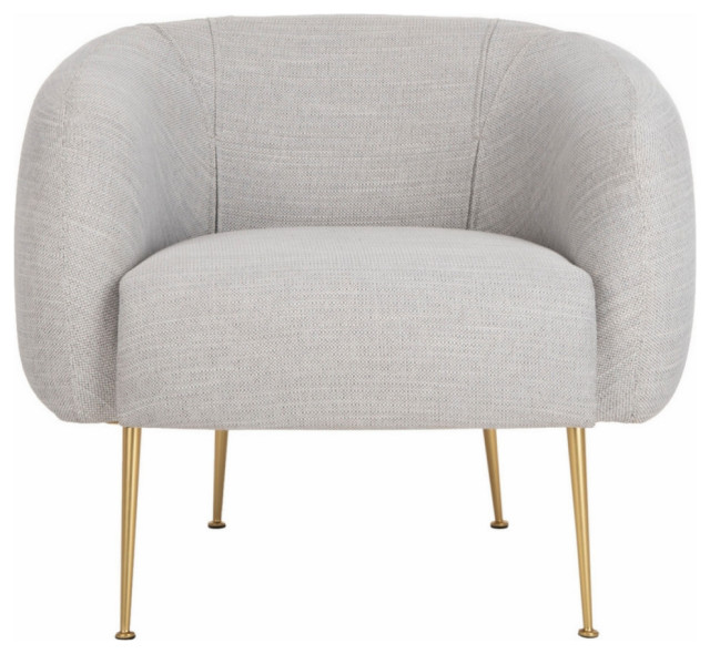 Natal Poly Blend Accent Chair, Light Gray Midcentury Armchairs And