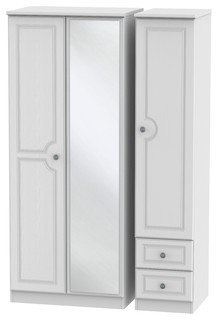 Pembroke Single Wardrobe With Drawers And Double Mirrored Wardrobe