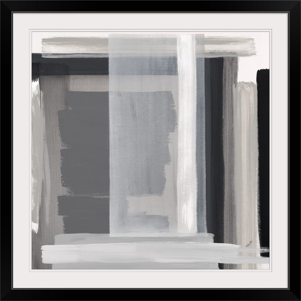 "Between the Layers I" Black Framed Art Print, 38"x38"x1"