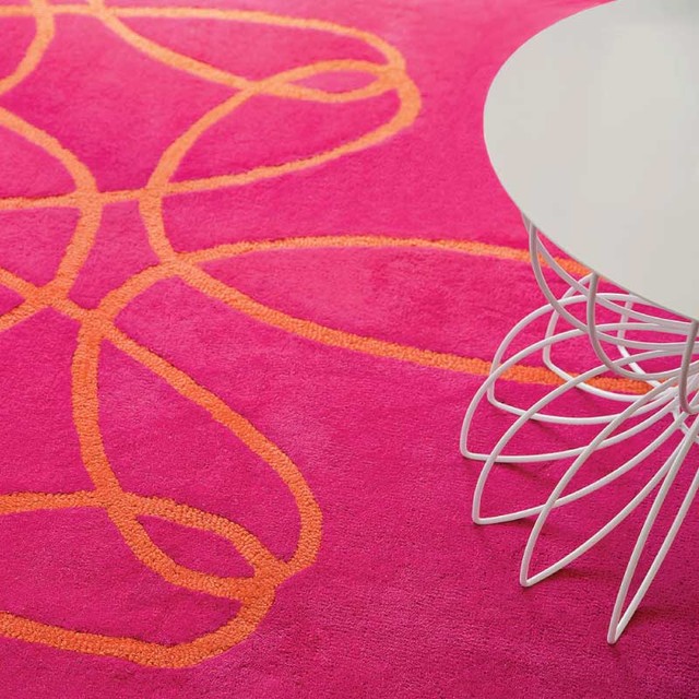 Ribbon Pink, Orange Area Rug, 5'x8' Area Rugs by notNeutral