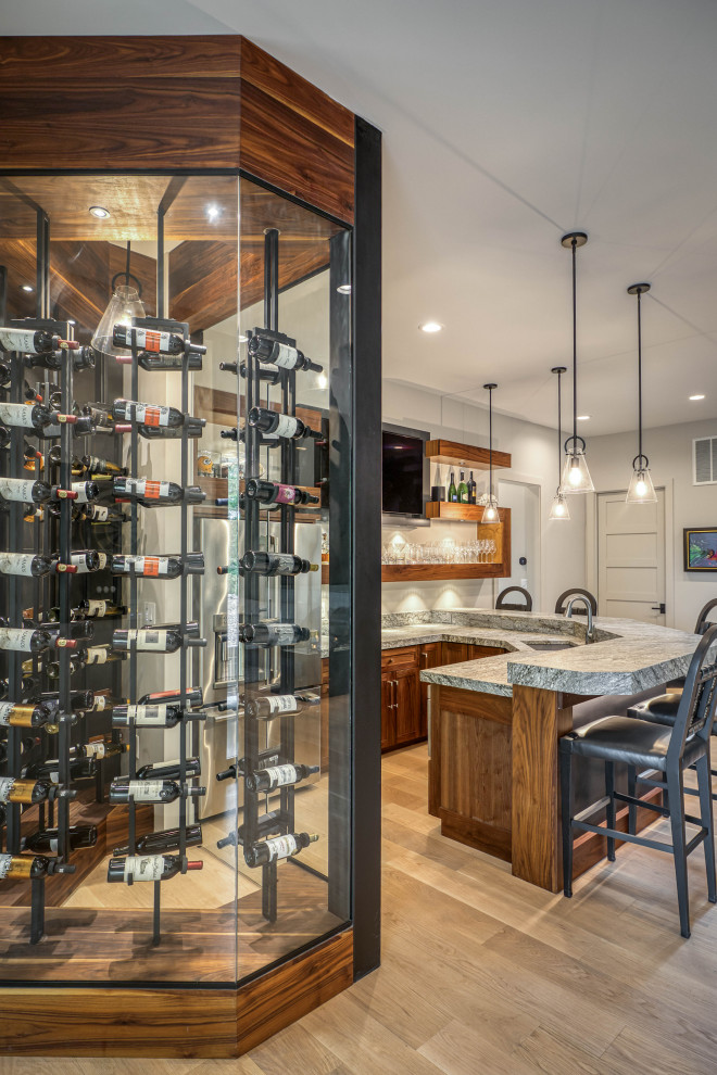 Example of a trendy wine cellar design in Charlotte