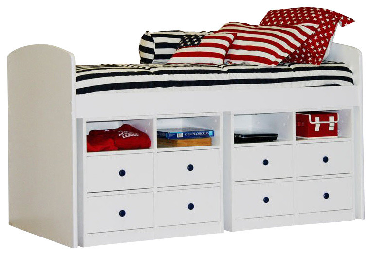 Berg Furniture Utica Lofts Tall Twin Captain's Bed-Chestnut