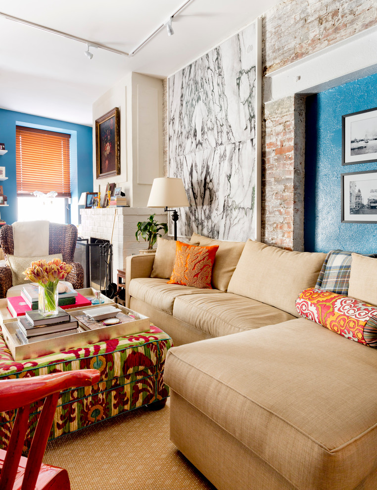 Eclectic living room in New York.