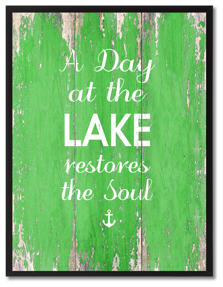 At The Lake Restores The Soul Inspirational, Canvas, Picture Frame, 28"X37"