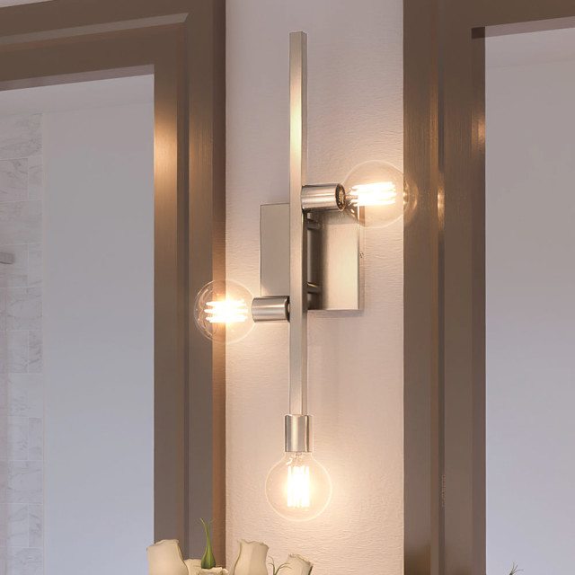 Luxury Mid Century Modern Wall Sconce, Satin Nickel, UEX2530