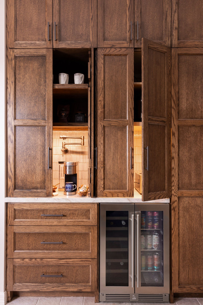 Example of a transitional kitchen design in Houston