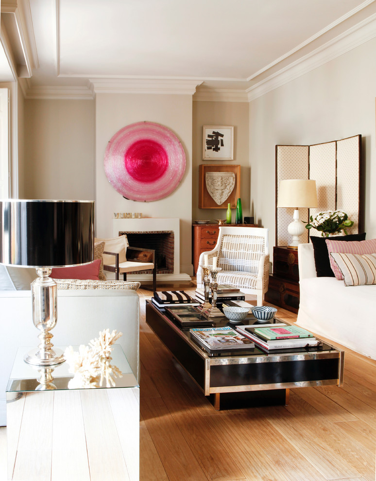 Foto på ett eklektiskt vardagsrum