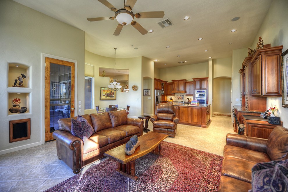 This is an example of a mediterranean family room in Phoenix.