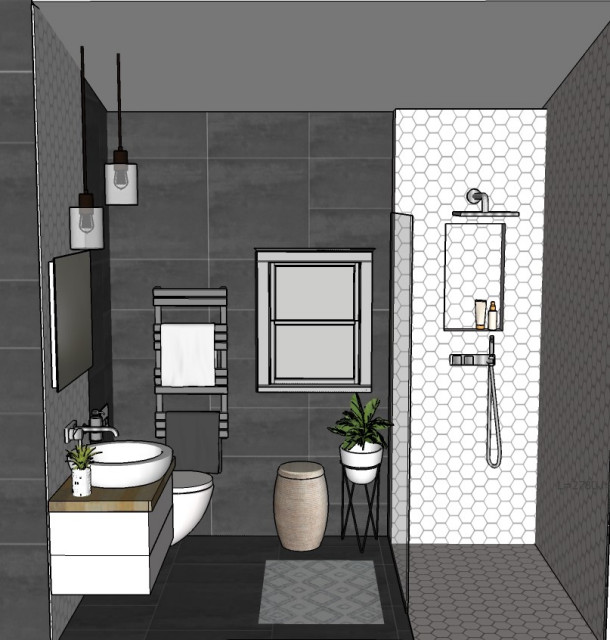 Extension maison pour salle de bain modern-badezimmer