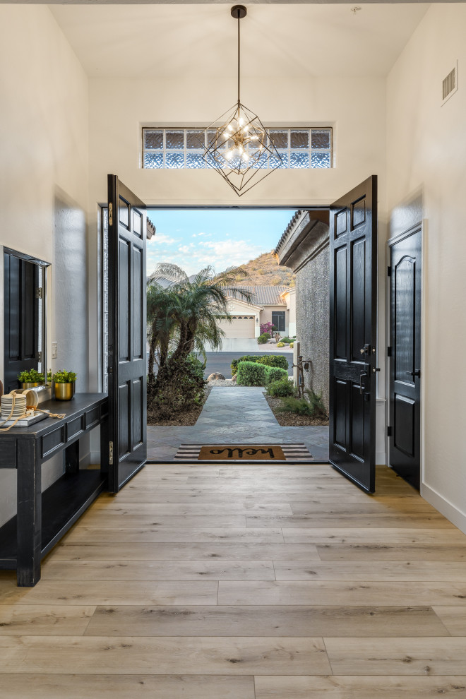 Inspiration for a transitional vinyl floor entryway remodel in Phoenix