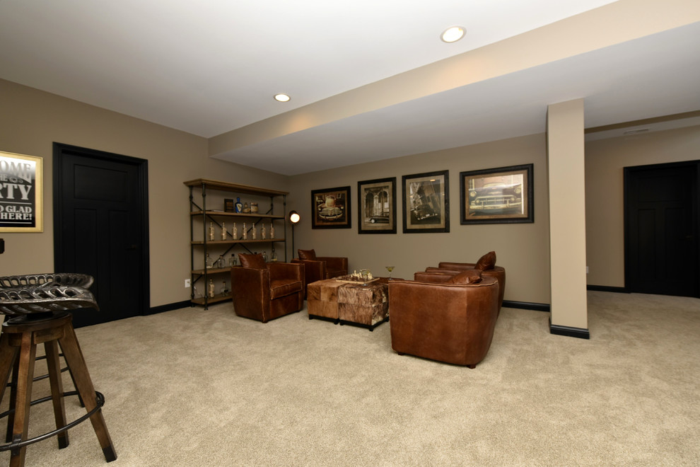Example of a transitional basement design in Columbus